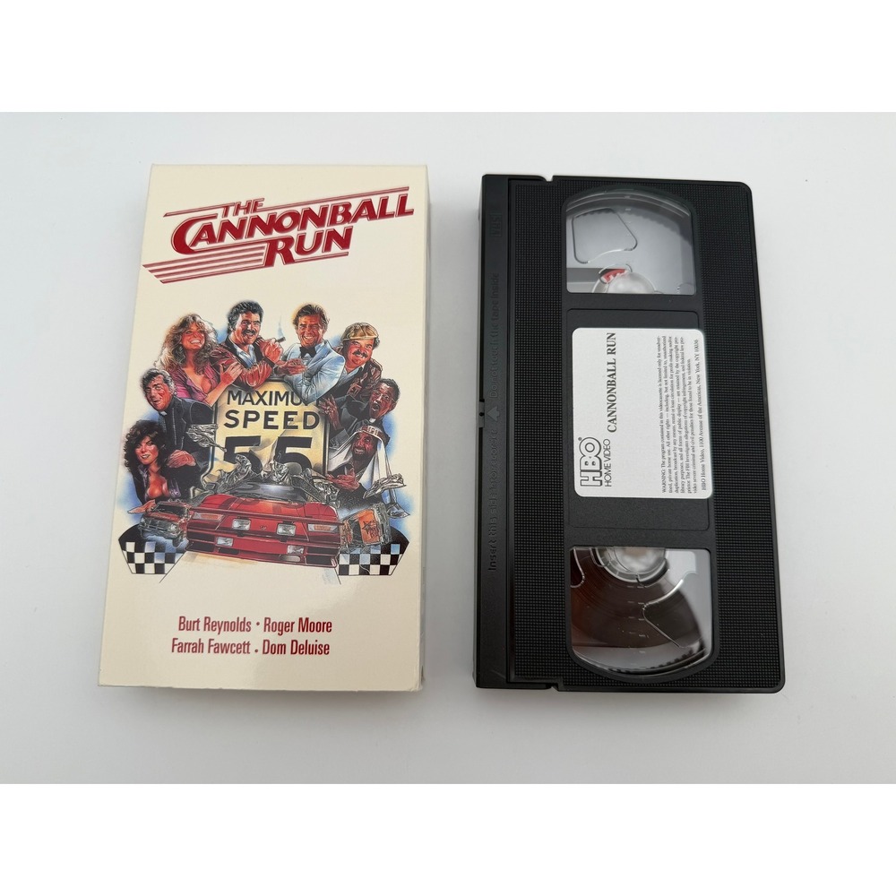 The Cannonball Run VHS Burt Reynolds Roger Moore HBO Home Video 90609 Vintage